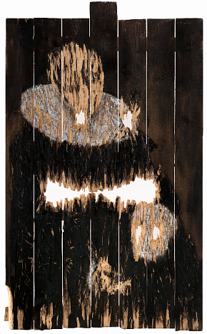 Деревянный Голландский портрет с черепом 1 из серии «Деревянные эмодзи»